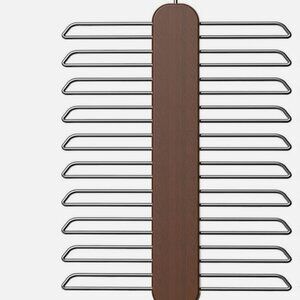 Wood Tie Rack Holder Necktie Belt Hanger Organizer Storage 20 Rack Space Saver